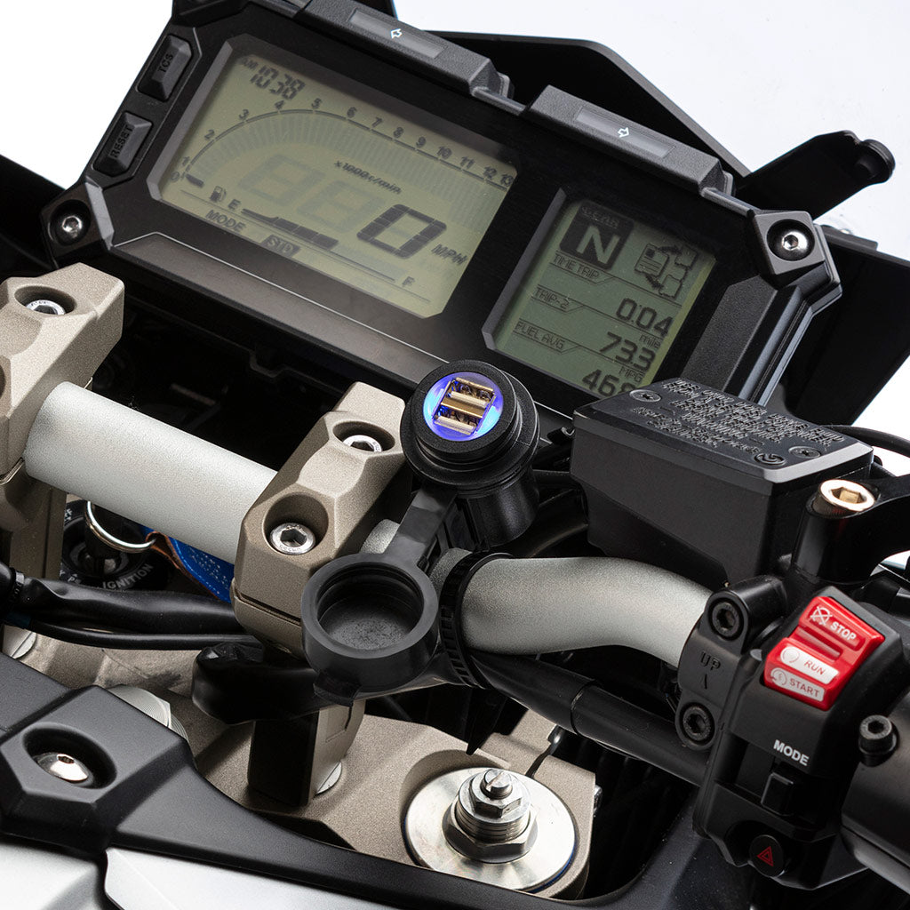Dual USB Handlebar Hardwire Charger